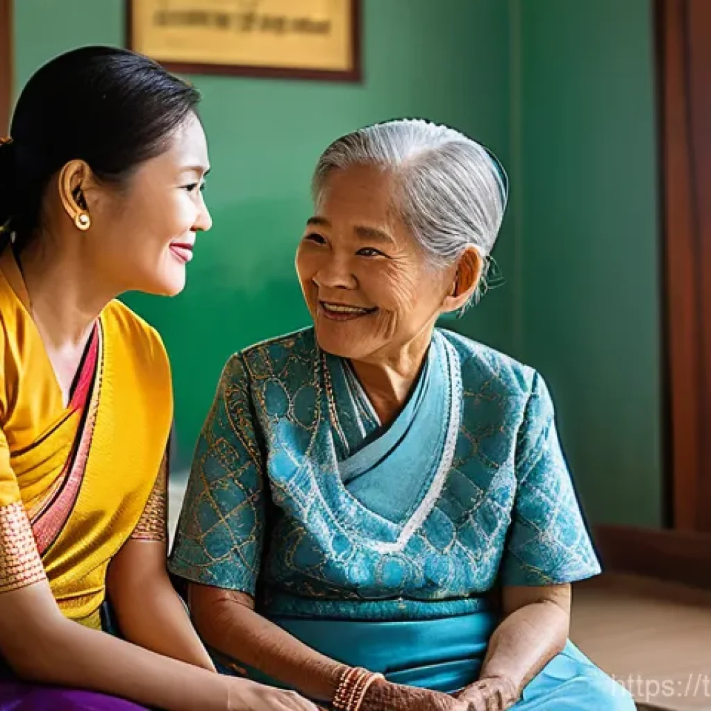 사회복지사와 협력적 의사결정 사례 - **Prompt 1: A Compassionate Guide**
    A warm and inviting scene depicting a compassionate Thai fem...